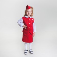 Stewardess carnival costume, height 122-130 cm, MIX color