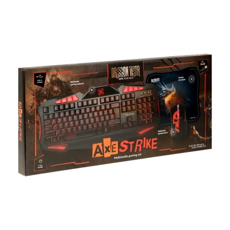 Game set of Qumo Ax Strike 3 in 1, keyboard+mouse+carpet wired, 2400 dpi-15