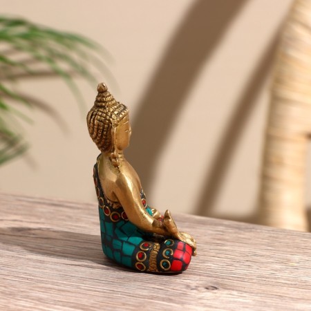 Souvenir "Buddha" Brass, stone 7.5 cm-3
