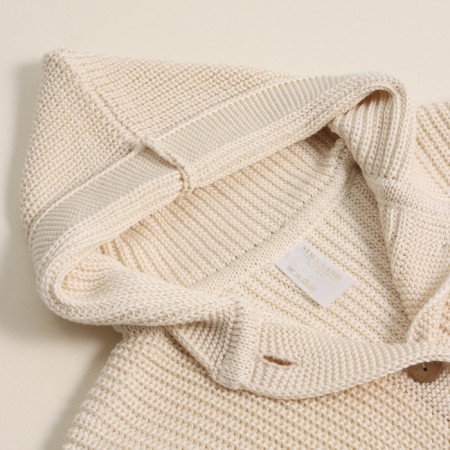 Knitted cardigan with a hood SL Home, r.92-98 cm, milk-6