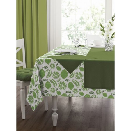 Kitchen kit Mojito: tablecloth 140x150 cm, serving napkin 40x40 cm. - 4 pcs, green color