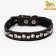 The leather collar on synthetic winterizer is decorated, dimensionless, 47 x 2 cm, Osh 28-39 cm, black
