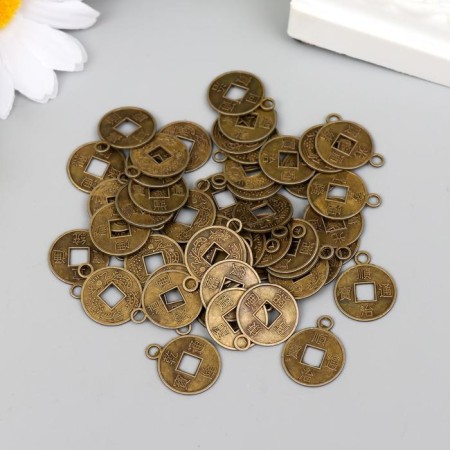 Souvenir metal Suspension "Coin" under brass 1.4 cm-2