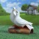 Garden figure "Pigeon steam on the pipe" 21x22cm