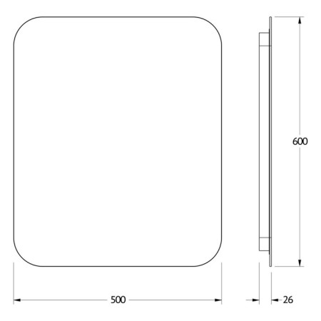 Mirror with Defesto LED backlighting 19 W, 50x60 cm, without a switch, neutral white light-1