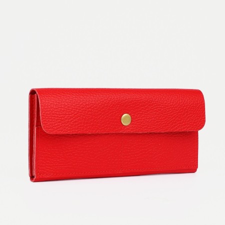 Women's wallet on the button, red color