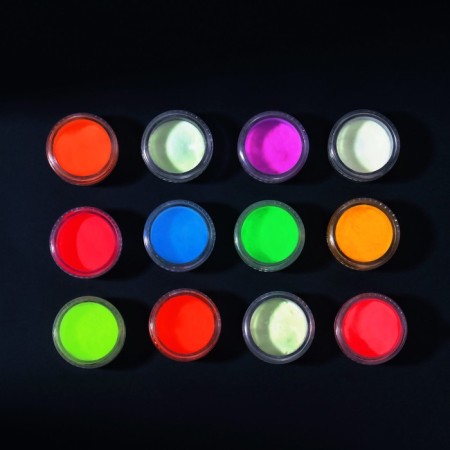 Nail pigment glowing in the dark, a set of 12 jars, 3 g, multi -colored-5