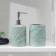A set of accessories for the bathroom "Foliage", 2 items (soap dispenser, glass), green color