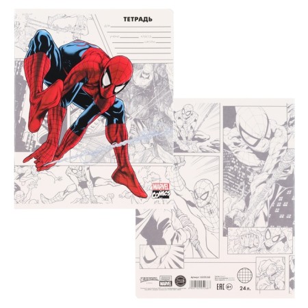 Notebook in a cage 24 sheets, 5 types of mix, cover covering cardboard, Avengers-4