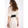 Women's belt, width 10 cm, black color