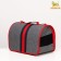 Bag - Animal carrying, frame, folding, 40 x 25 x 26 cm, red -gray