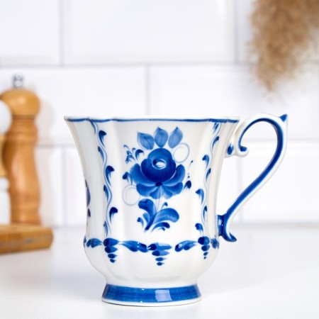 Mug "Spring", aut. Golubenkov N.A., 14x10x11cm, 380ml, 1 variety, gzhel-3