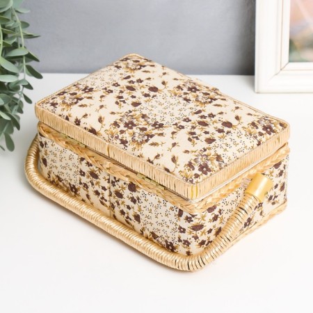 Casket for needlework "Flower patchwork" 9.5x19.5x13 cm-5