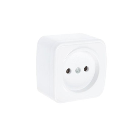 TDM grocery socket "Folk, 2p, 10 a, ip20, open, white