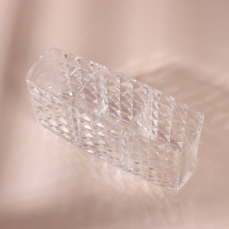 Organizer for storing manicure/cosmetic supplies, 3 sections, 18.7 × 8 × 6 cm, transparent color-3