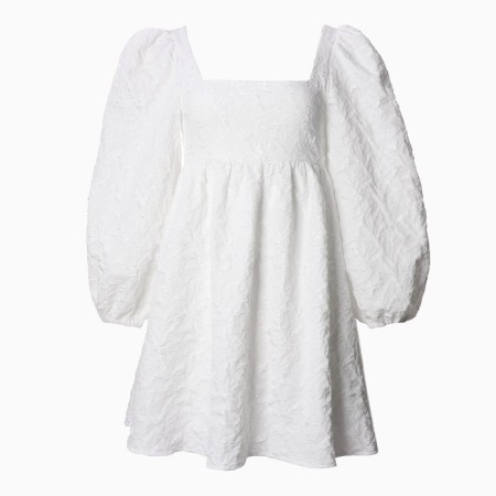 Women's dress with a bow Mist, p. M, white-9