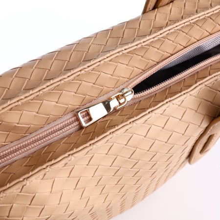 Zipper bag with lightning, beige color-4