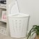 A corner underwear basket with a lid, 45 l, 38 × 38 × 56 cm, white color