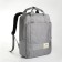 A backpack of textiles on a zipper, 3 pockets, a laptop, color gray