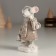 Polystone souvenir "White mouse with purchases in the hands" 5.5x4x10 cm
