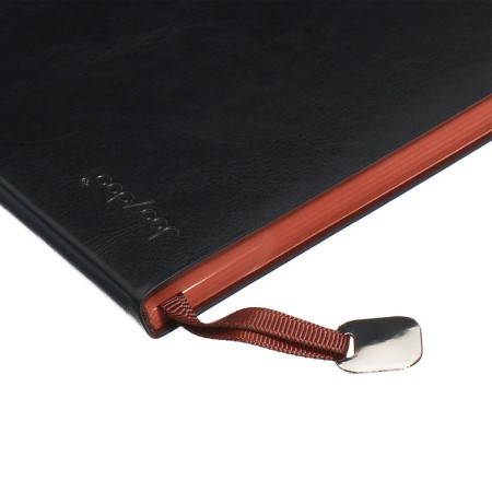 Organizer, A5, 116 sheets, cage, leatherette cover, brown cut, black-3