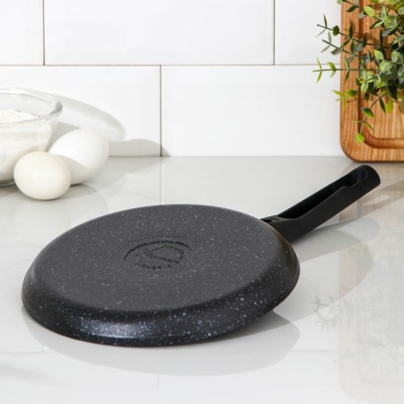 Pancake pan, d = 20 cm, plastic handle, anti -stick coating, dark marble color-2