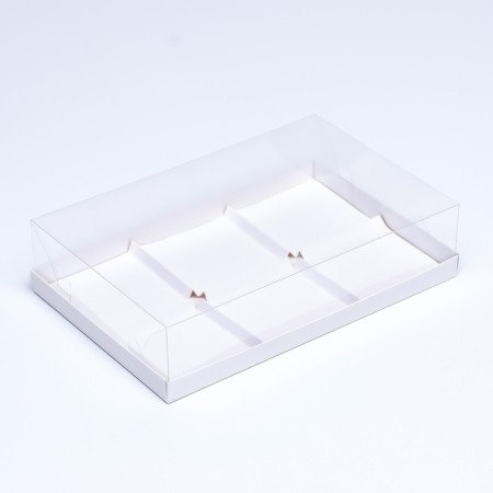 Box for mousse cakes 6 pieces, 26x17x6 white-1