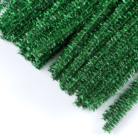 Wire with pile for crafts “Shine”, set 50 pcs, size 1 pc: 30 × 0.6 cm, green color-3