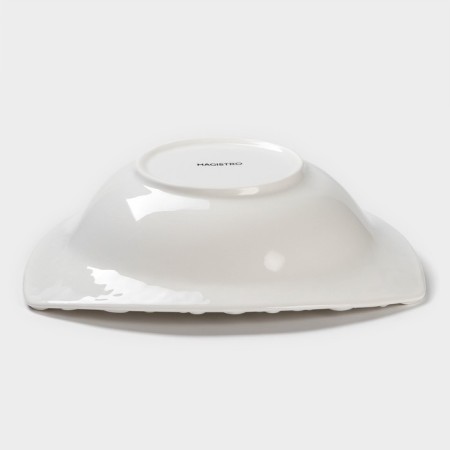 Porcelain salad Magistro "Blanche. Rose ", 600 ml, d = 23 cm, white color-3
