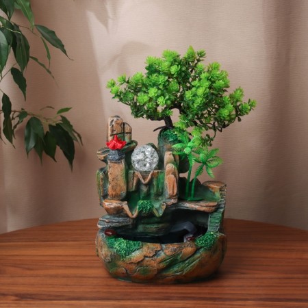 Fountain "Bright flowers under the tree" 27x16 cm (with backlight)