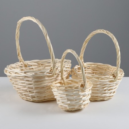 A set of baskets, 3 pcs, 24 × 12 × 12/29 cm, 19 × 10 × 10/25 cm, 15 × 9 × 9/20 cm, willow-6
