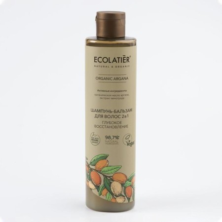 Hair shampoo 2 in 1 Ecolatier Green “Deep Restoration”, 350 ml