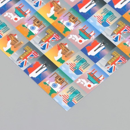 Scrapbooking Paper "Travel" density 180 grams set 10 pcs 15.5x17 cm-3