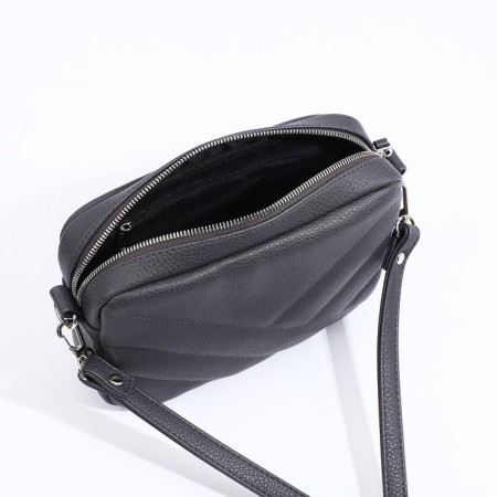 Richet Cross-Boda Bag on a zipper, external pocket, gray color-7
