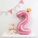 Foil ball 40 "" Number 2 with the crown ", the color is pink