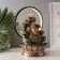 Table Polystone Fountain from the Network, Hanesha's backlight in gold under waterfalls 25x20x34 cm 10692