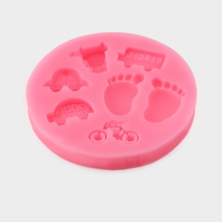 Mold "Children's machines", silicone, d = 10 cm, color mix-1
