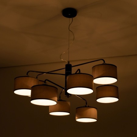 Suspended chandelier Citilux "Form" CL428281, 82x82x45 cm, 8x60W, E27, brown color-25