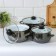 Set of pots "metallic", 3 subjects: 2.1 l, 3.1 l, 4 l, covers, induction, black color