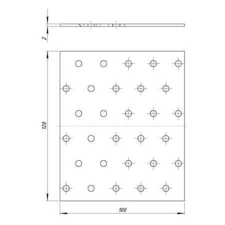 The plate is mounted, 100x120x2 mm, packaging 30 pcs. zinc-2