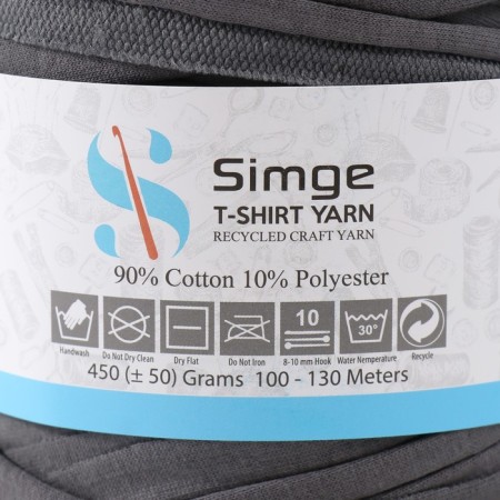 Knitted yarn secondary 90% cotton, 10% p/e, 100m/450 ± 50 g (light graphite) mix-4