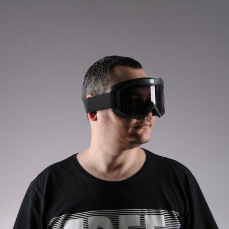 Mask glasses for motor vehicles, collapsible, darkened visor, black color-9