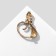 Brooch "cat" mysterious, black and white color in gold