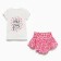 A set for a girl (T-shirt/skirt-short), white/pink color, height 92cm