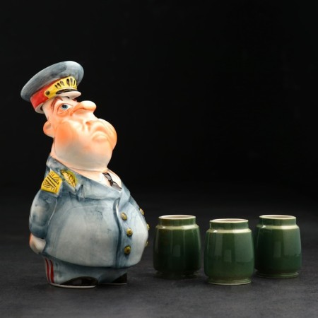Porcelain Set: General Carpet, 0.5 l + 3 glasses, sleeve-14
