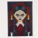 Diamond mosaic with partial filling on the canvas "Gloomy Girl", 15 x 21 cm
