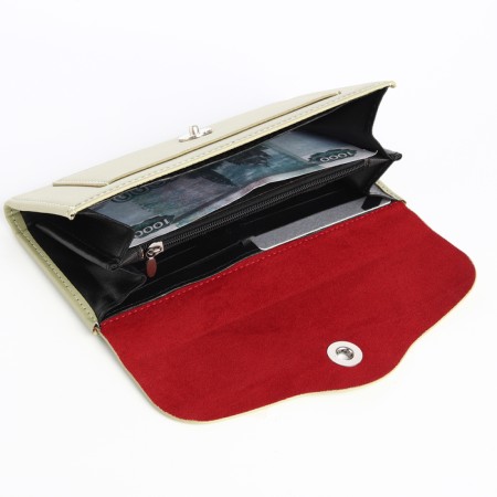 Women's wallet on magnet, olive color-3