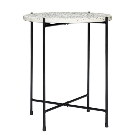 Coffee table Josen Terrazzo, 430 × 430 × 500 mm, white / black color-1