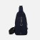 Male sling bag from textiles, headphone opening, blue color