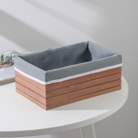Basket for storage of the storage shares, 24 × 15.5 × 10 cm, medium, brown color-2